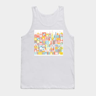 Small World-esque Pattern Bright Tank Top